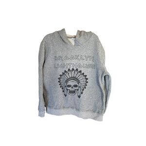 Brooklyn lighthouse boys, Indian skeleton gray hoodie, 7/8 ￼